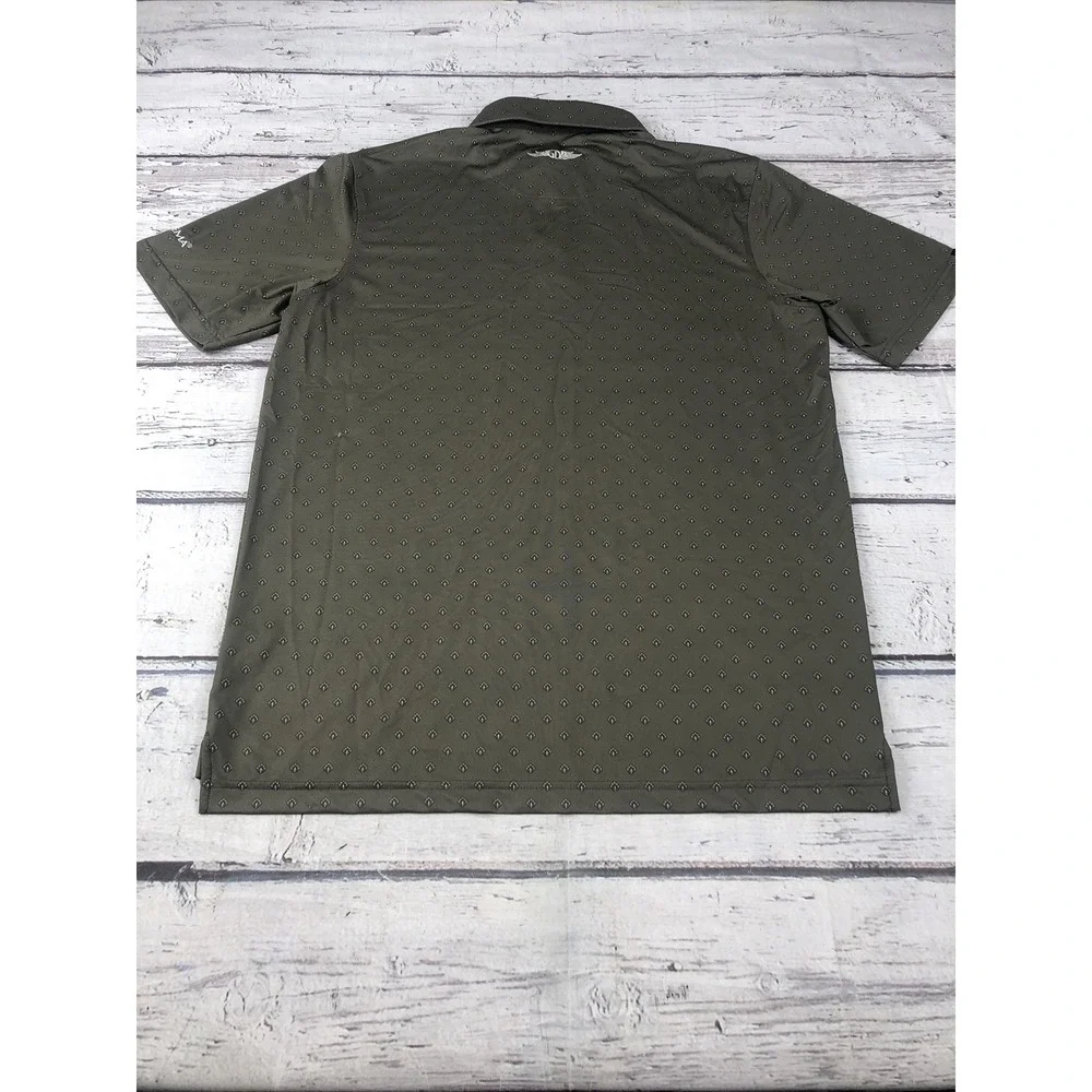 Straight Down Shirt M Performance Polo Golf All Over Print -Olive Green - Picture 11 of 12